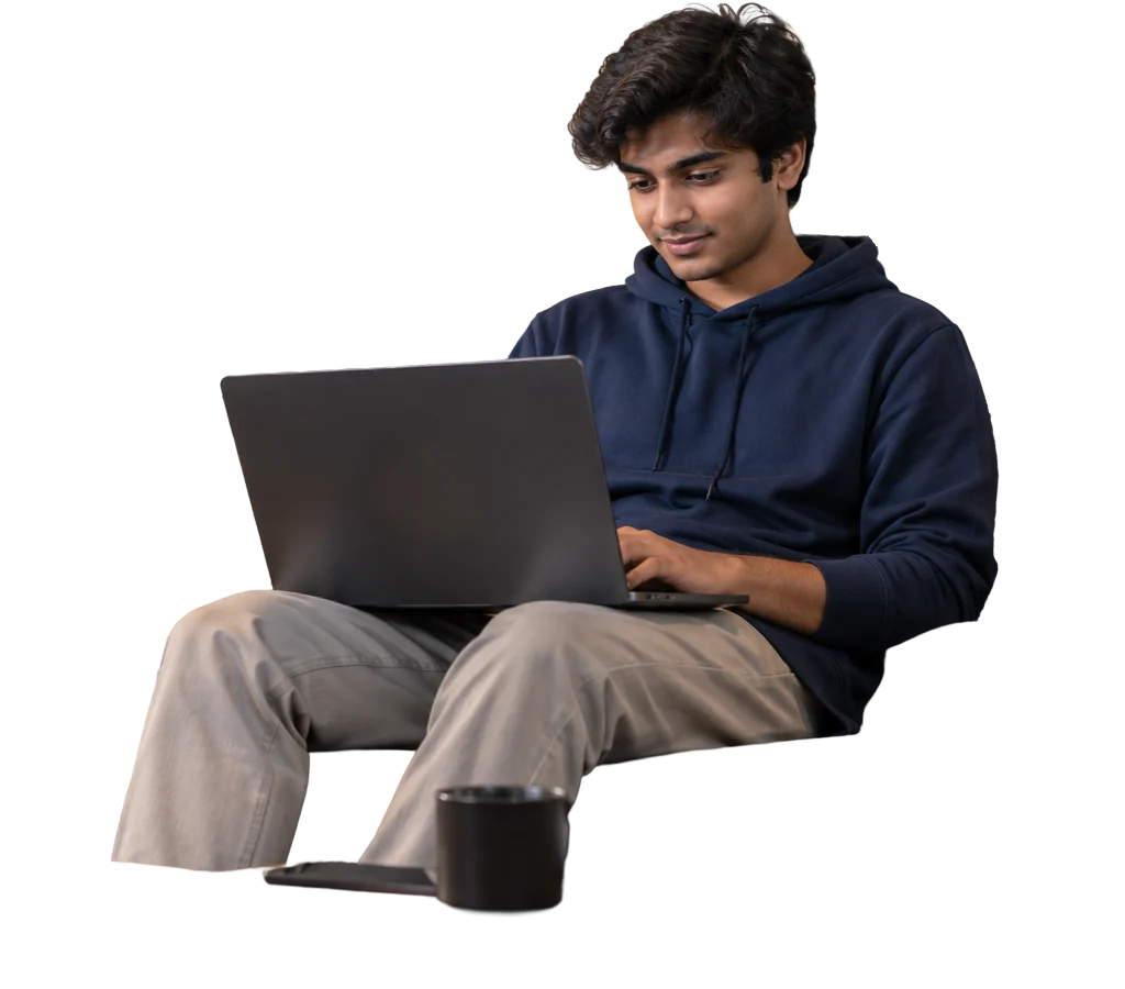 Student learning on a laptop